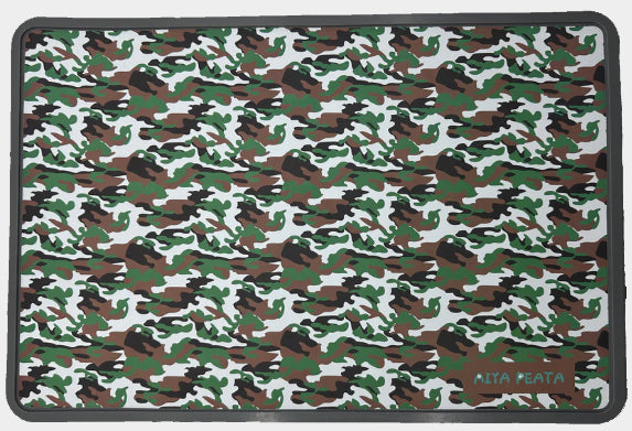 Watermelon Camo Pattern Silicone Pet Feeding Mat, Non-Slip Waterproof Puppy Food Water Placemat For Dogs And Cats
