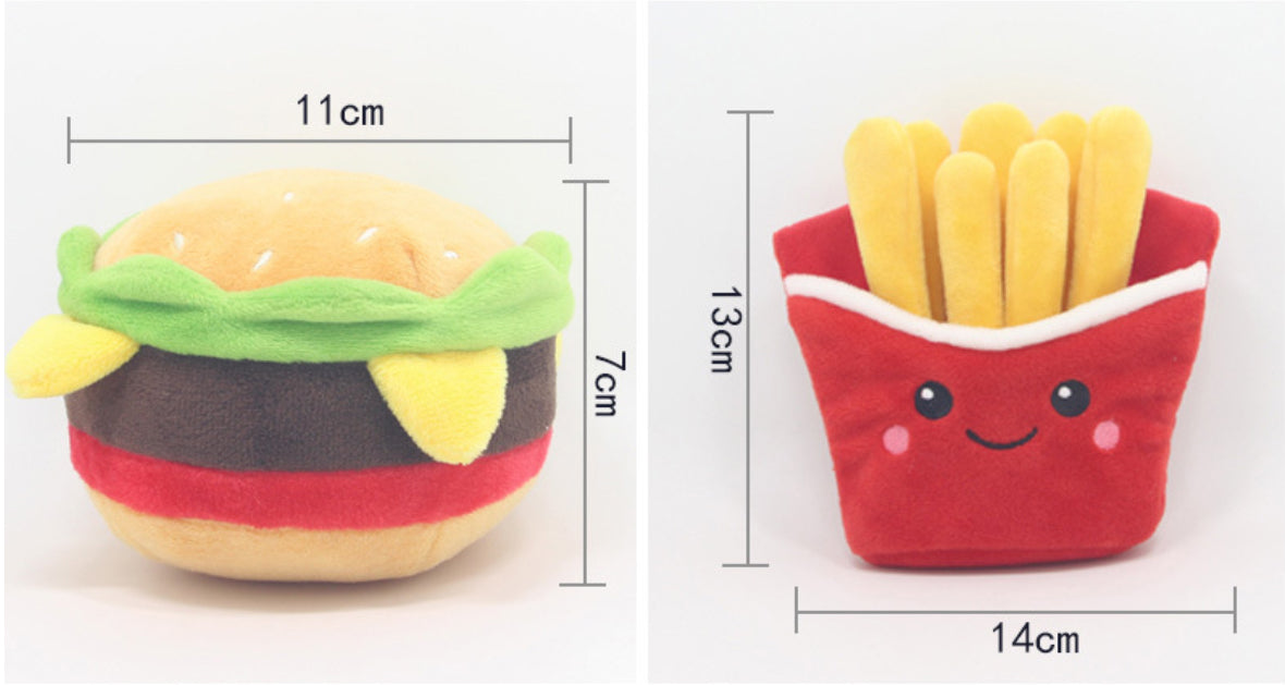 Plush Pet Toy Hamburg Pizza Chips