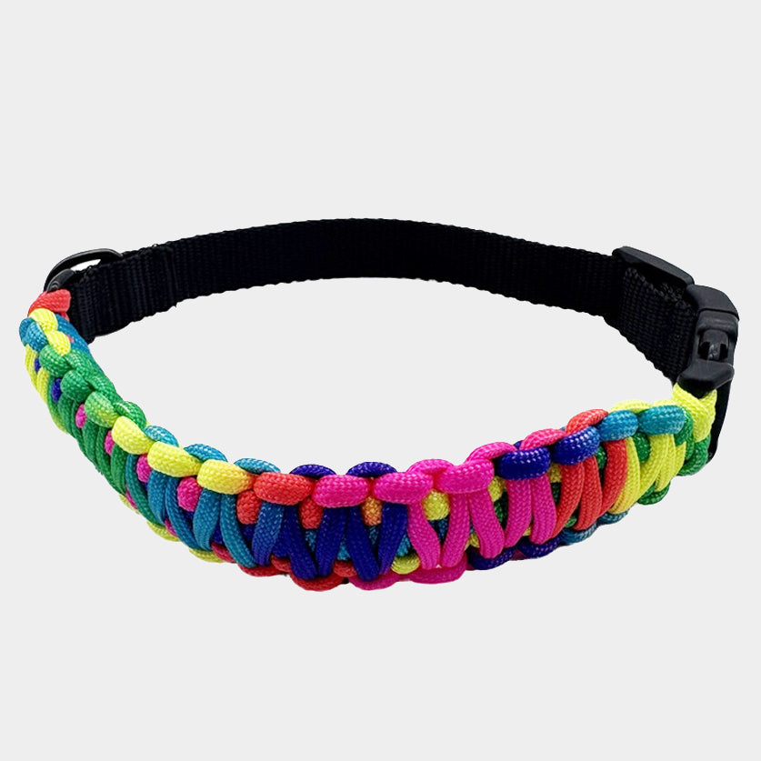 Rainbow Color Paracord Handmade DIY Pet Collar