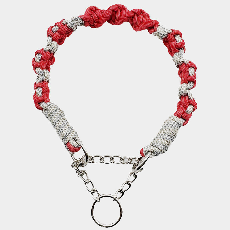 Paracord Colorful Handmade Dog Collar With Chain