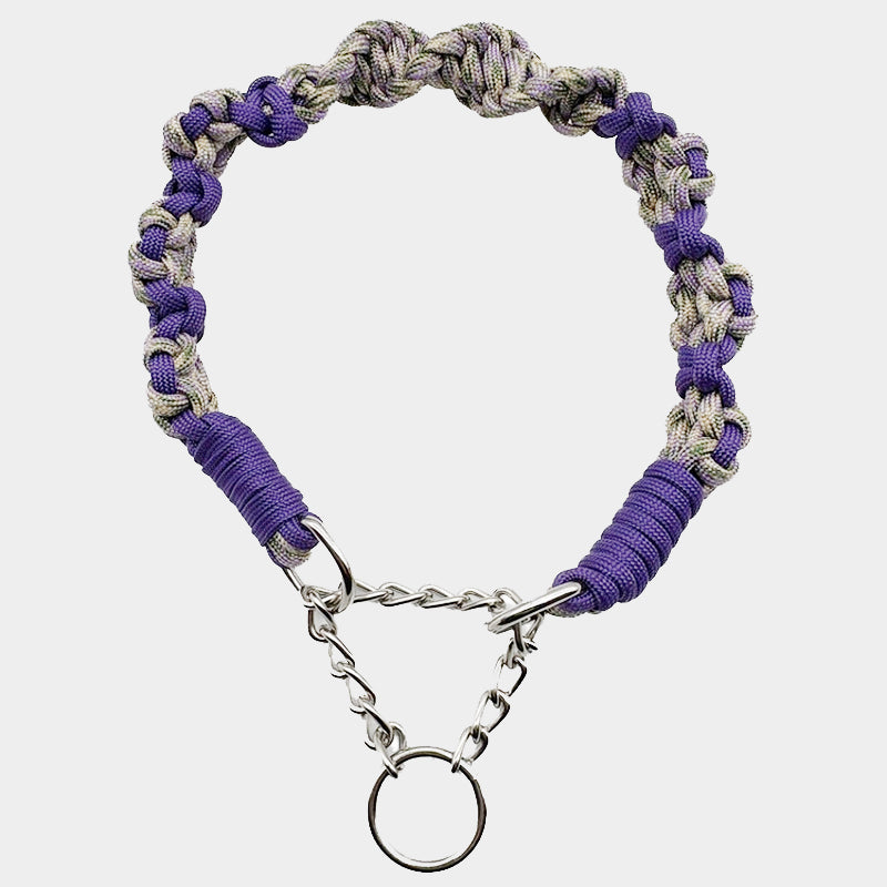 Paracord Colorful Handmade Dog Collar With Chain