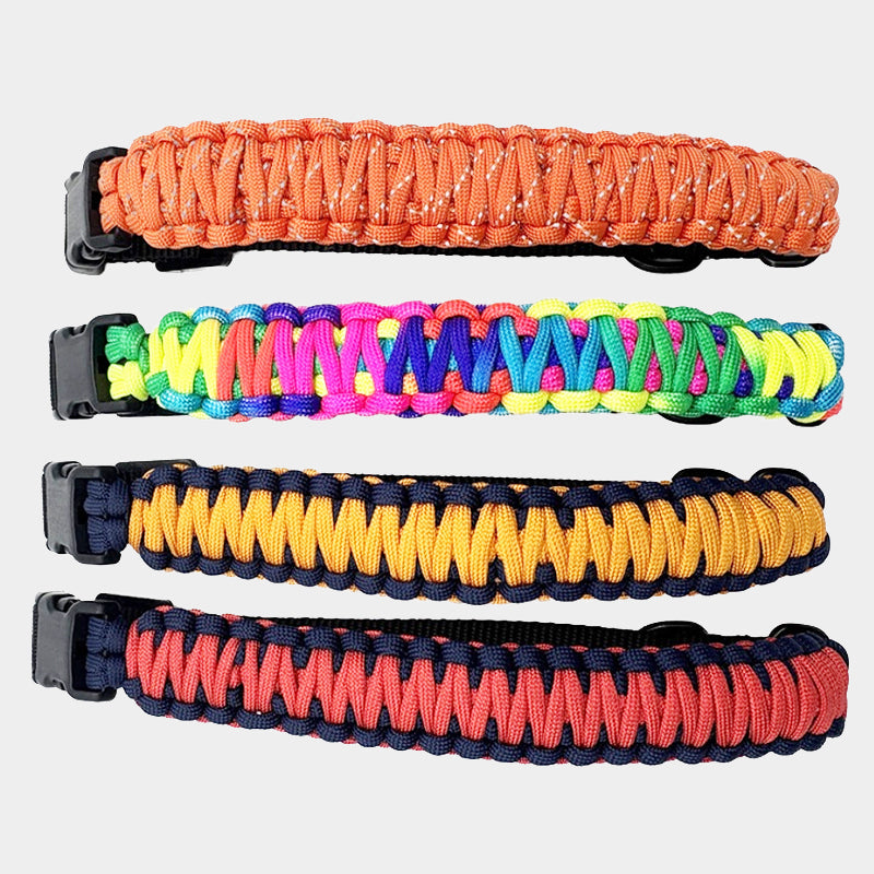 Rainbow Color Paracord Handmade DIY Pet Collar